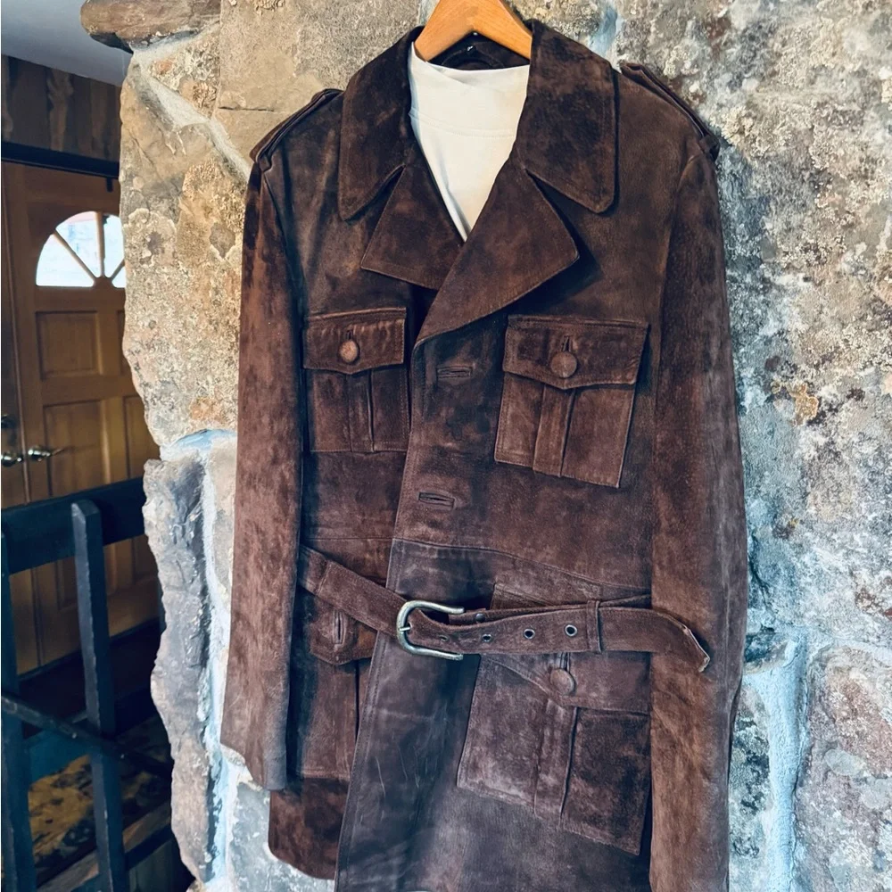 Vintage Men's Brown Suede Jacket - Picture 1 of 12
